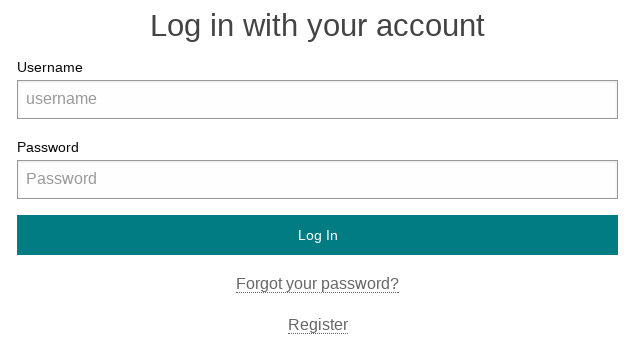 Login page