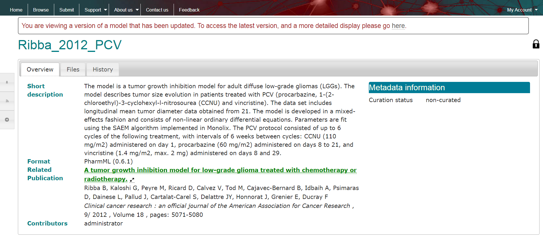 Previous version of a model Previous version of a model