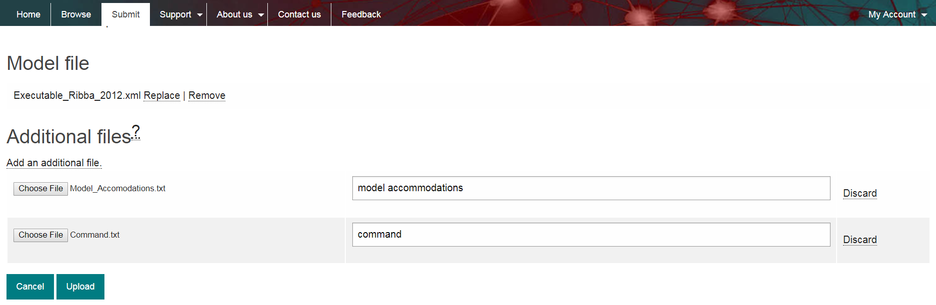 Adding files to a model